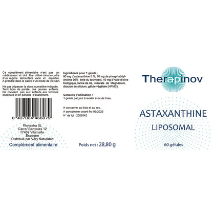 Astaxanthine Liposomal 80 mg 5 % : Vision & Antioxydant