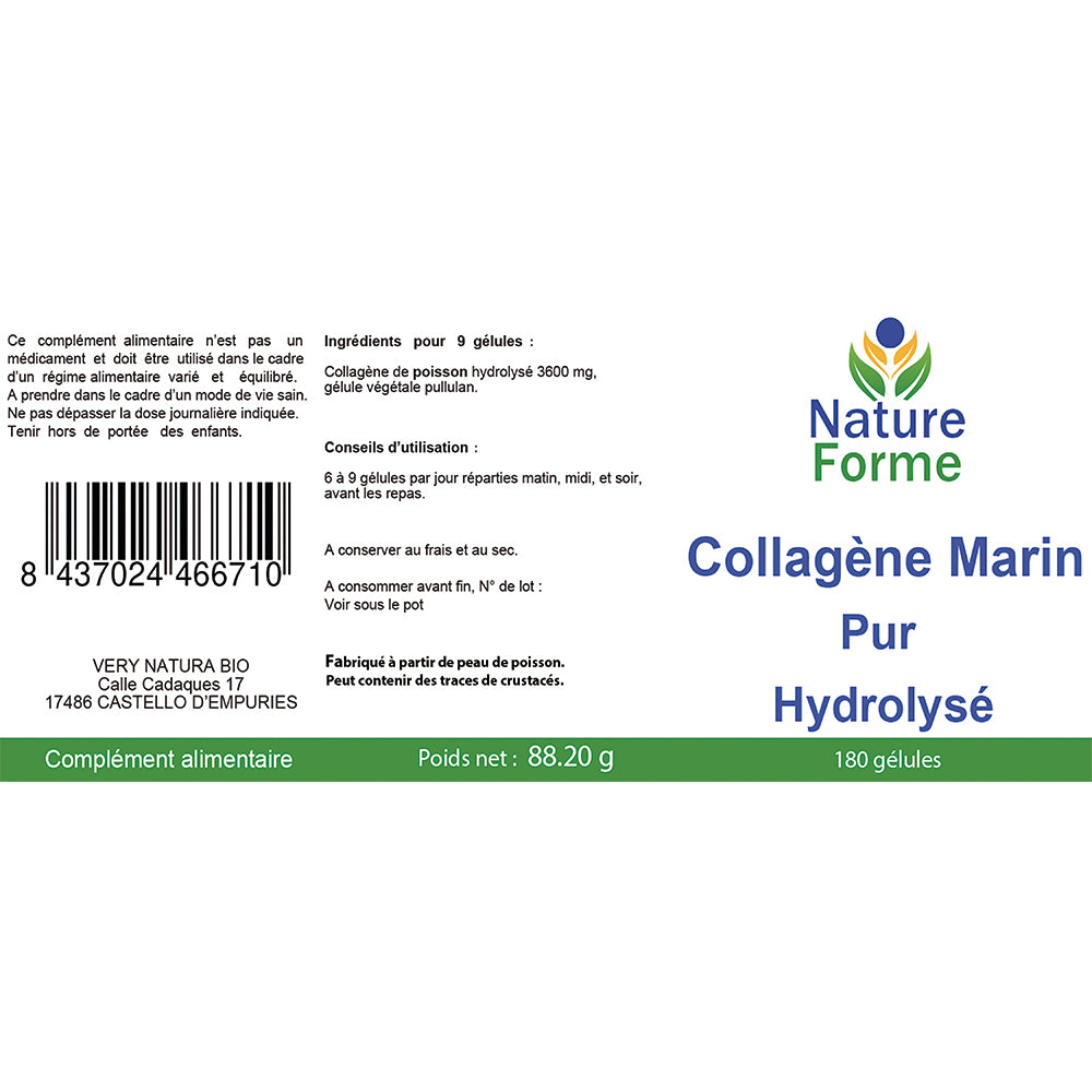 Collagène Marin Pur Hydrolysé Gélules Peau And Articulations Natetlab 1095