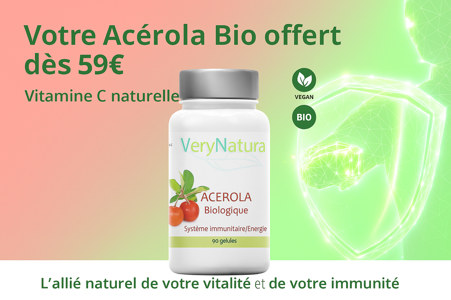 Acérola Bio 17 % Vit C :  Immunité & Energie