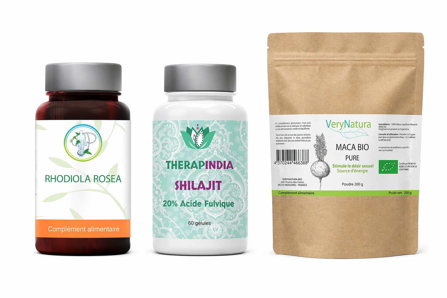 Pack Fatigue, Manque d’Énergie : Solution Naturelle Complète & Durable | Shilajit, Maca, Rhodiola