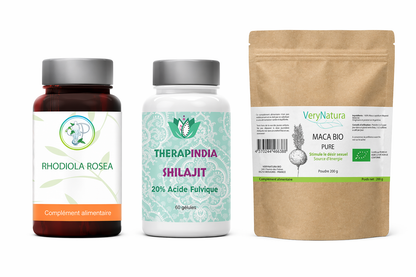 Pack Fatigue, Manque d’Énergie : Solution Naturelle Complète & Durable | Shilajit, Maca, Rhodiola