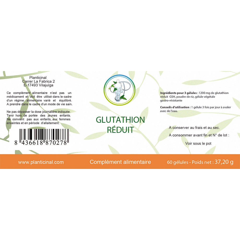 Glutathion réduit GSH 1200 mg - 60 gélules