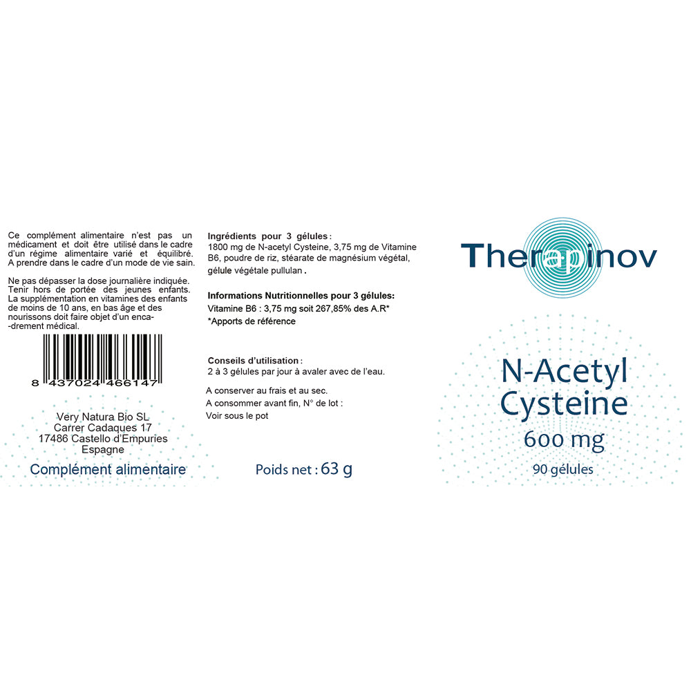 N-Acétyl Cystéine 600 mg : Antioxydant & Voies Respiratoires