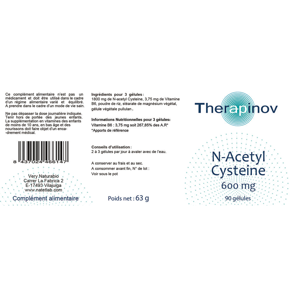 N-Acétyl Cystéine (NAC) 600 mg - Antioxydant & Voies Respiratoires