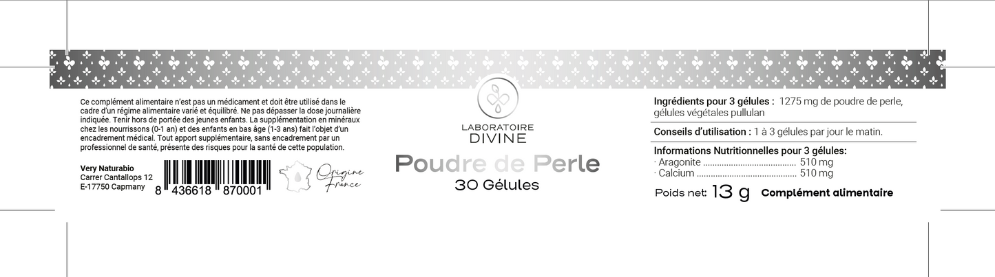 Poudre de perle Origine France : Peau, cheveux & ongles