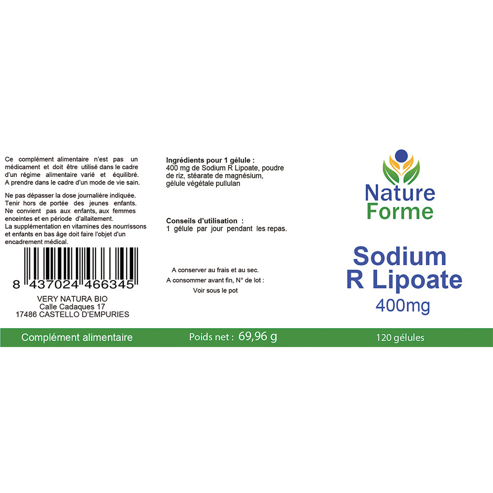 Sodium R Lipoate 400 mg : Antioxydant