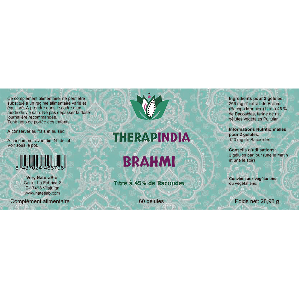 Brahmi 45 % Bacosides : Santé du cerveau