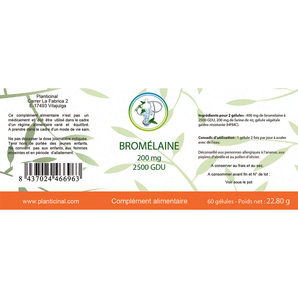 Bromélaine 200 mg 2500 GDU