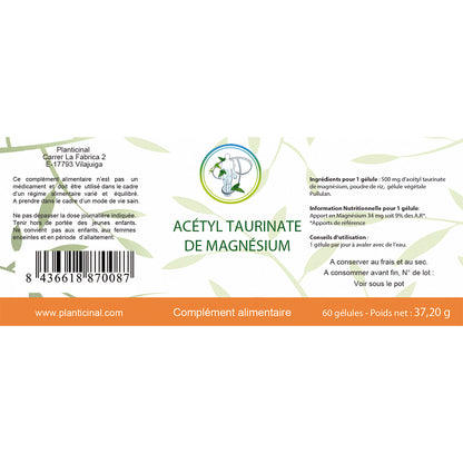 Magnésium Acétyl Taurinate 500 mg – Complément Alimentaire Haute Tolérance