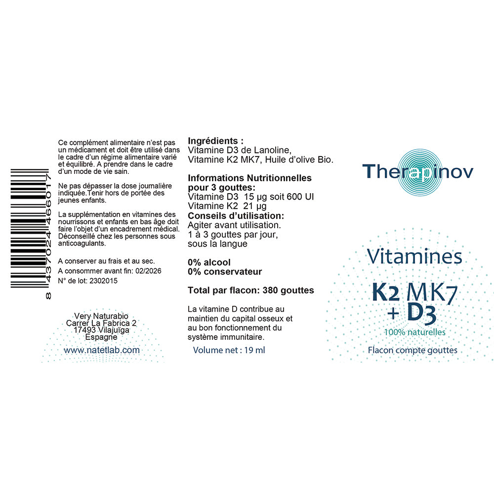 Vitamine K2 MK7 D3 100% Naturelle : Os & Immunité