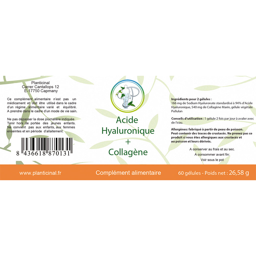 Acide Hyaluronique + Collagène – Duo Anti-Âge Naturel pour une Peau Éclatante et des Articulations Souples