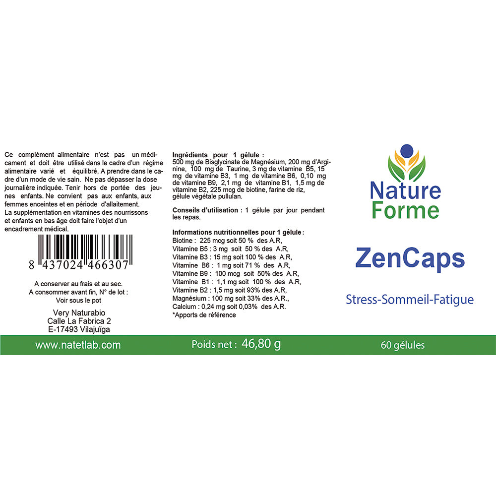 Zencaps Magnésium Bisglycinate – Sommeil, Stress et Fatigue