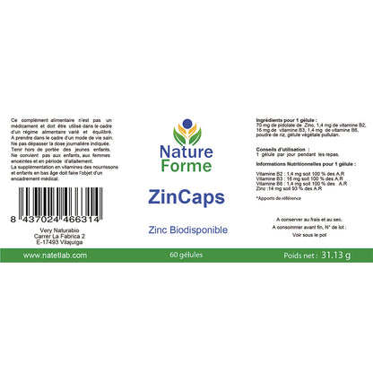 Zincaps (Zinc Pidolate) – Immunité, Vitalité & Peau