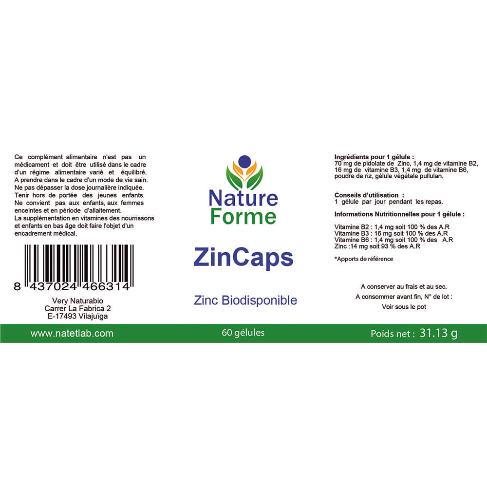 Zincaps (Zinc Pidolate) – Immunité, Vitalité & Peau