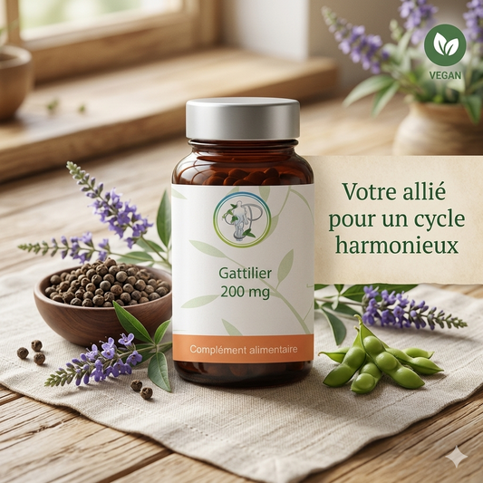 🌸 Gattilier Bio & Naturel - Équilibre Hormonal et Confort Menstruel (60 Gélules)