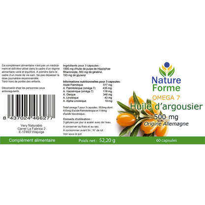Huile d'Argousier 100% naturelle : Peau & Immunité