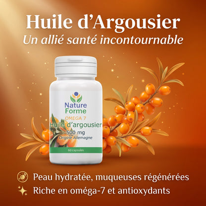 Huile d'Argousier 100% naturelle : Peau & Immunité