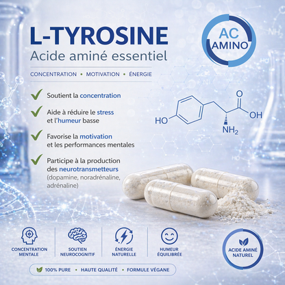 L-Tyrosine 500 mg : Sport & Activité Physique