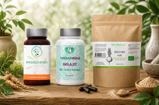 Pack Fatigue, Manque d’Énergie : Solution Naturelle Complète & Durable | Shilajit, Maca, Rhodiola