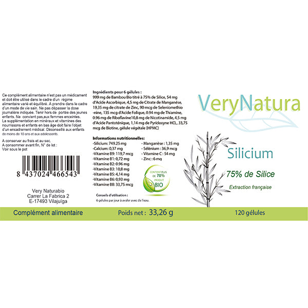 Silicium Bio (75% de Silice) : Os & Articulations