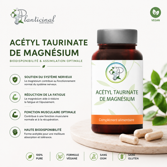 Magnésium Acétyl Taurinate 500 mg – Complément Alimentaire Haute Tolérance