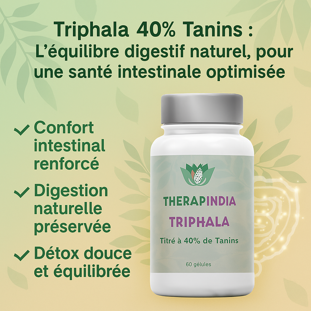 Triphala 40% Tanins – L’Équilibre Digestif Naturel Inspiré de l’Ayurveda